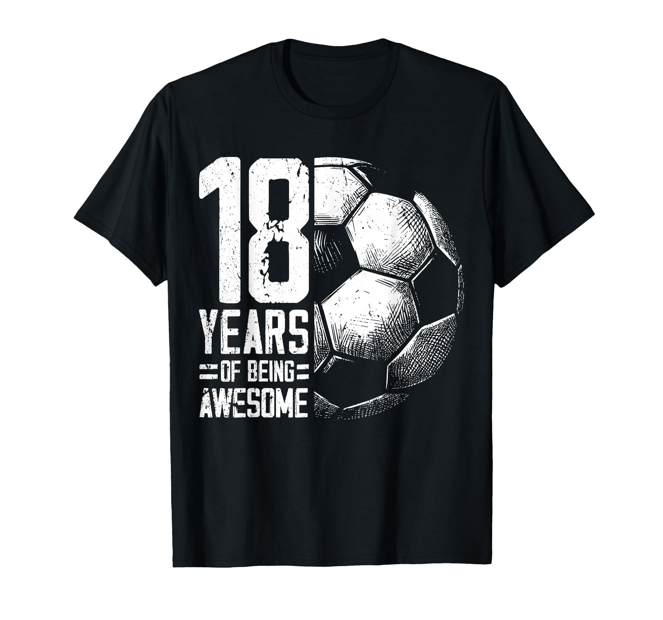 18Th Birthday Soccer Player Football 18 T-Shirt - Graphic Print Men Women