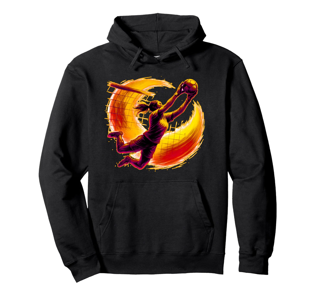 Womens Soccer Goalie Diving To Stop Hoodie - Minimalist Print for Adults