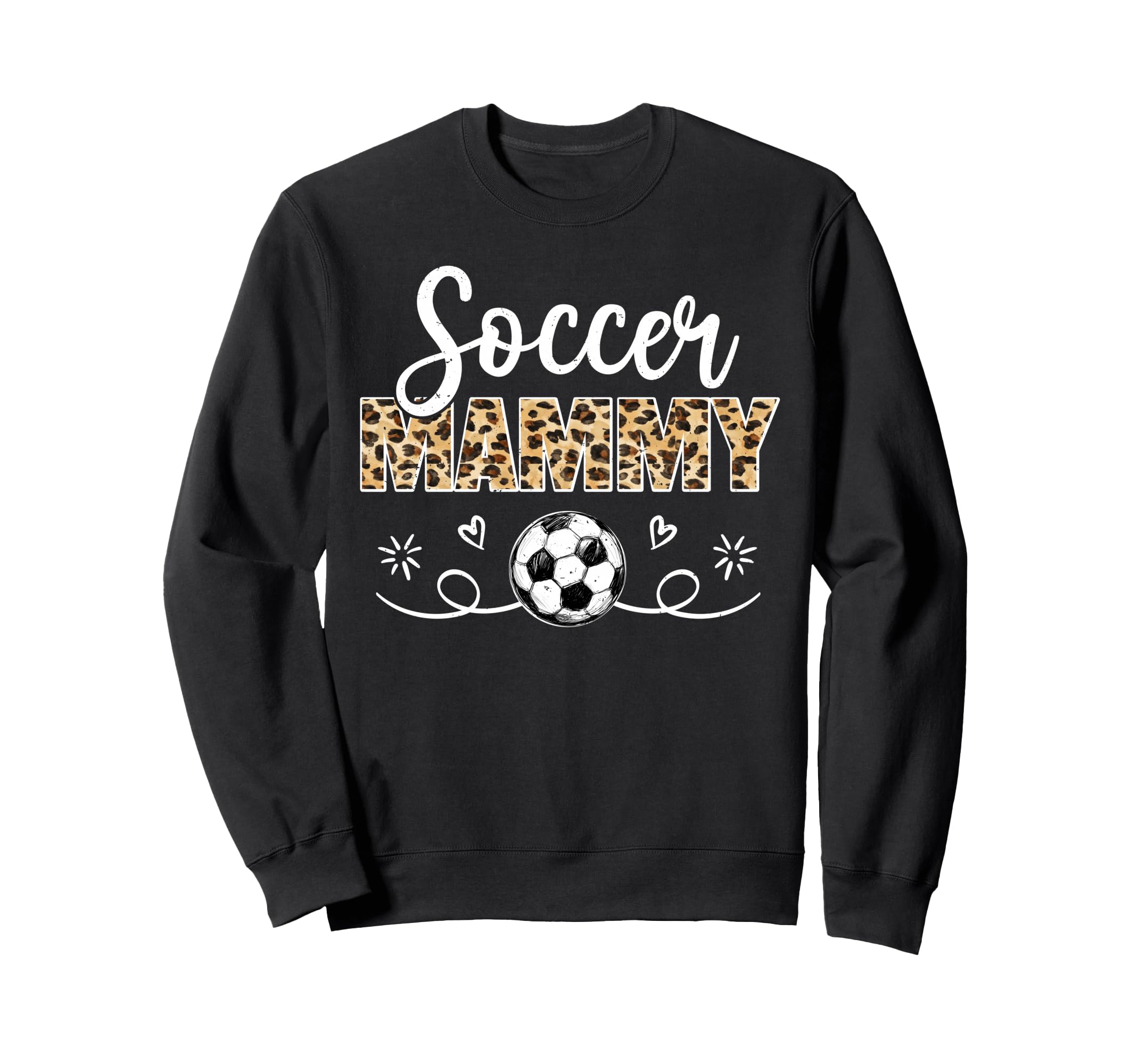 Soccer Mammy Leopard Funny Sweatshirt - Casual Everyday Wear for Adults