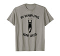 My Human Loves Blind Soccer Cat T-Shirt - Fun Novelty Design Men Women