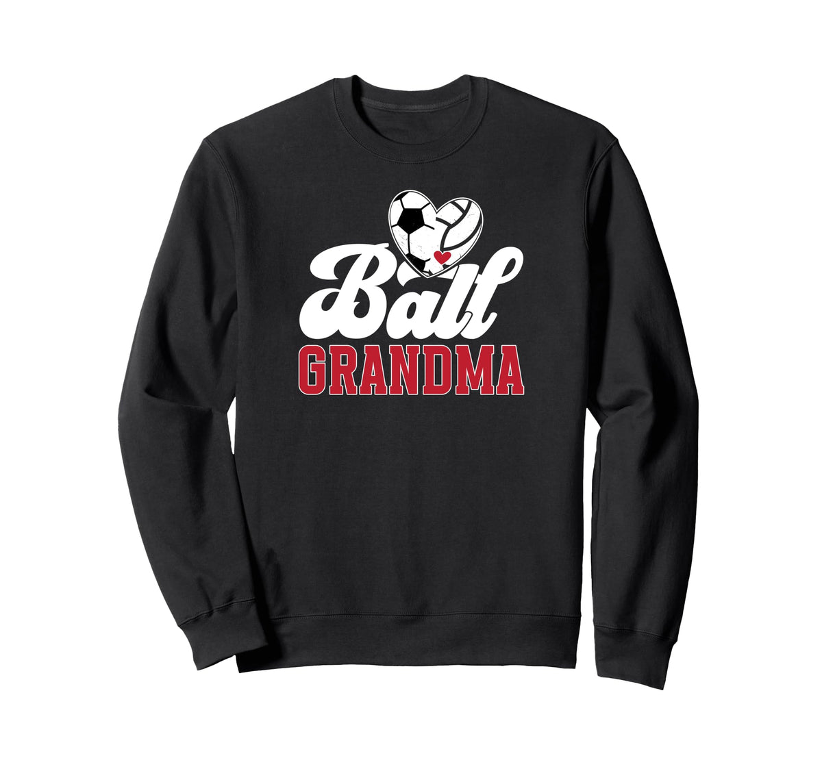 Ball Grandma Heart Soccer Volleyball Sweatshirt - Unique Graphic Men Women
