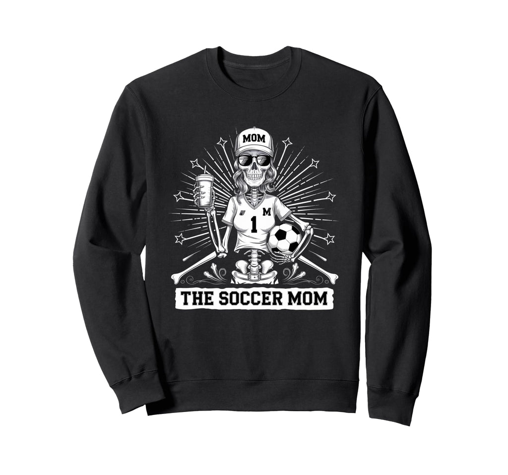 Soccer Mom Skeletton Halloween Sweatshirt - Casual Everyday Wear Unisex
