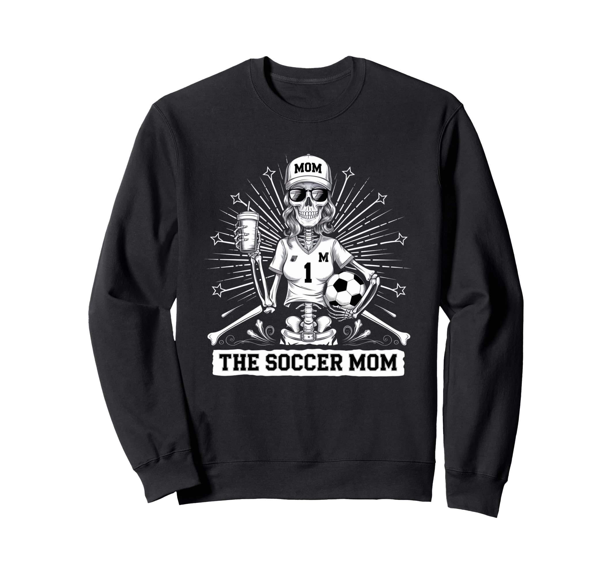 Soccer Mom Skeletton Halloween Sweatshirt - Casual Everyday Wear Unisex