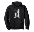 American Flag Soccer Rustic Distressed Hoodie - Minimalist Print Men Women