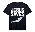 Jesus Saves Soccer Football Goalie Sport T-Shirt - Streetwear Style Unisex
