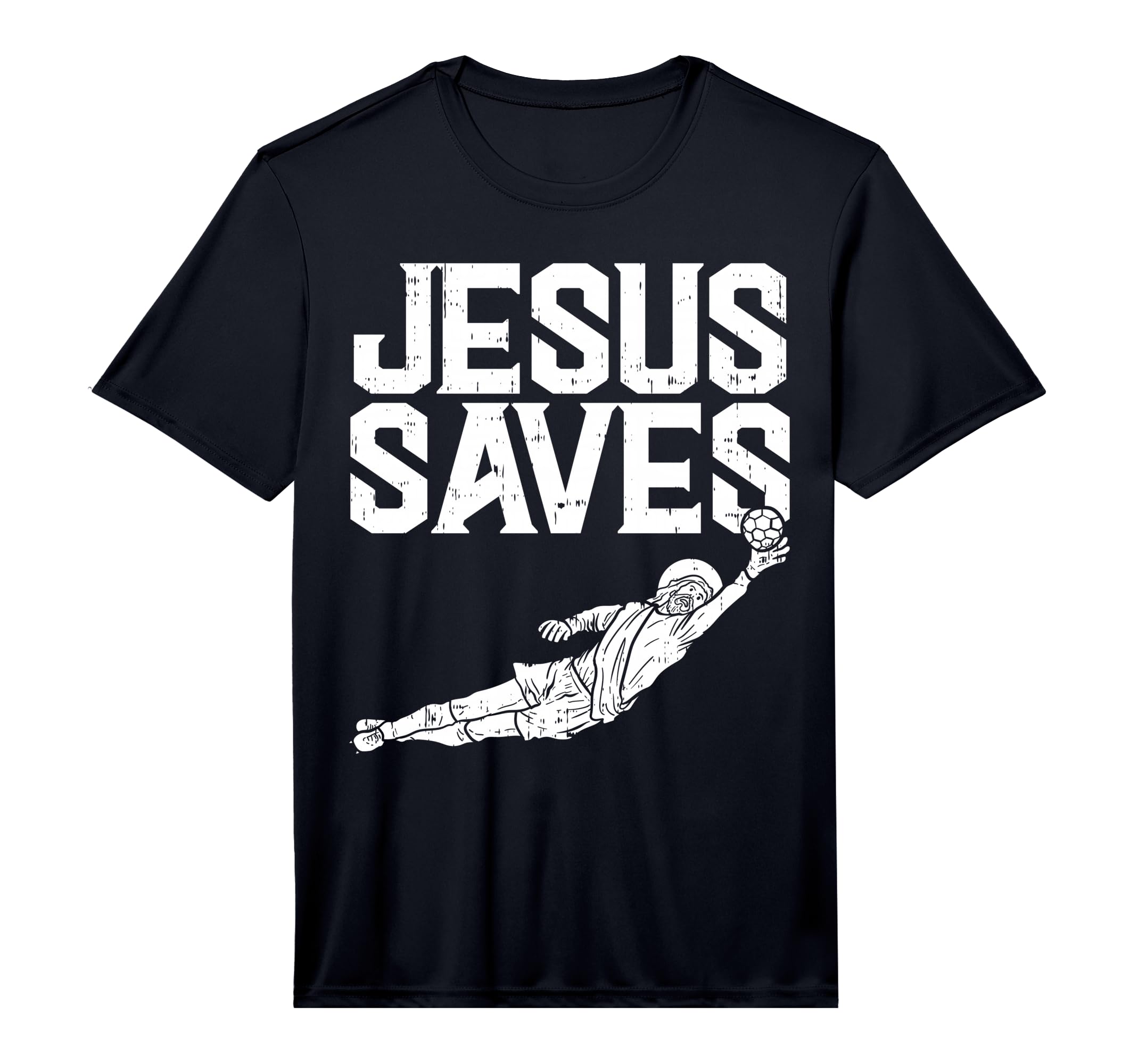 Jesus Saves Soccer Football Goalie Sport T-Shirt - Streetwear Style Unisex