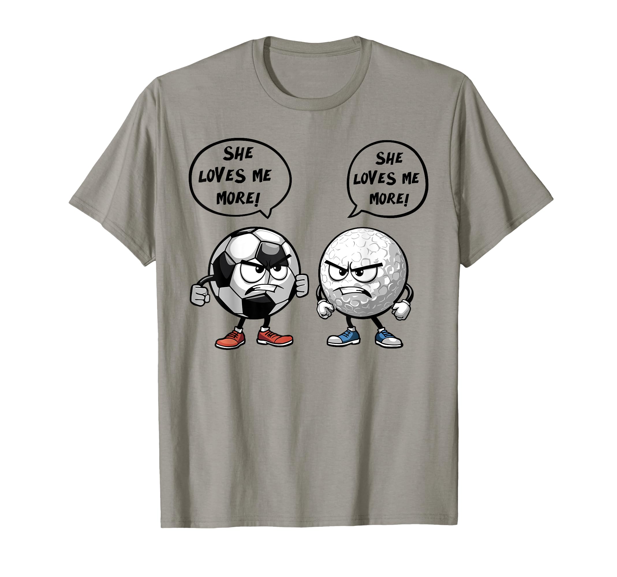 She Loves Me More Soccer Golf T-Shirt - Custom Art Print Men Women