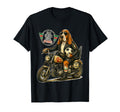Basset Hound Ride Motorbike Love T-Shirt - Trendy Graphic for Adults