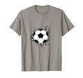 Soccer Lover Cracked Ball Soccer T-Shirt - Custom Art Print Men Women