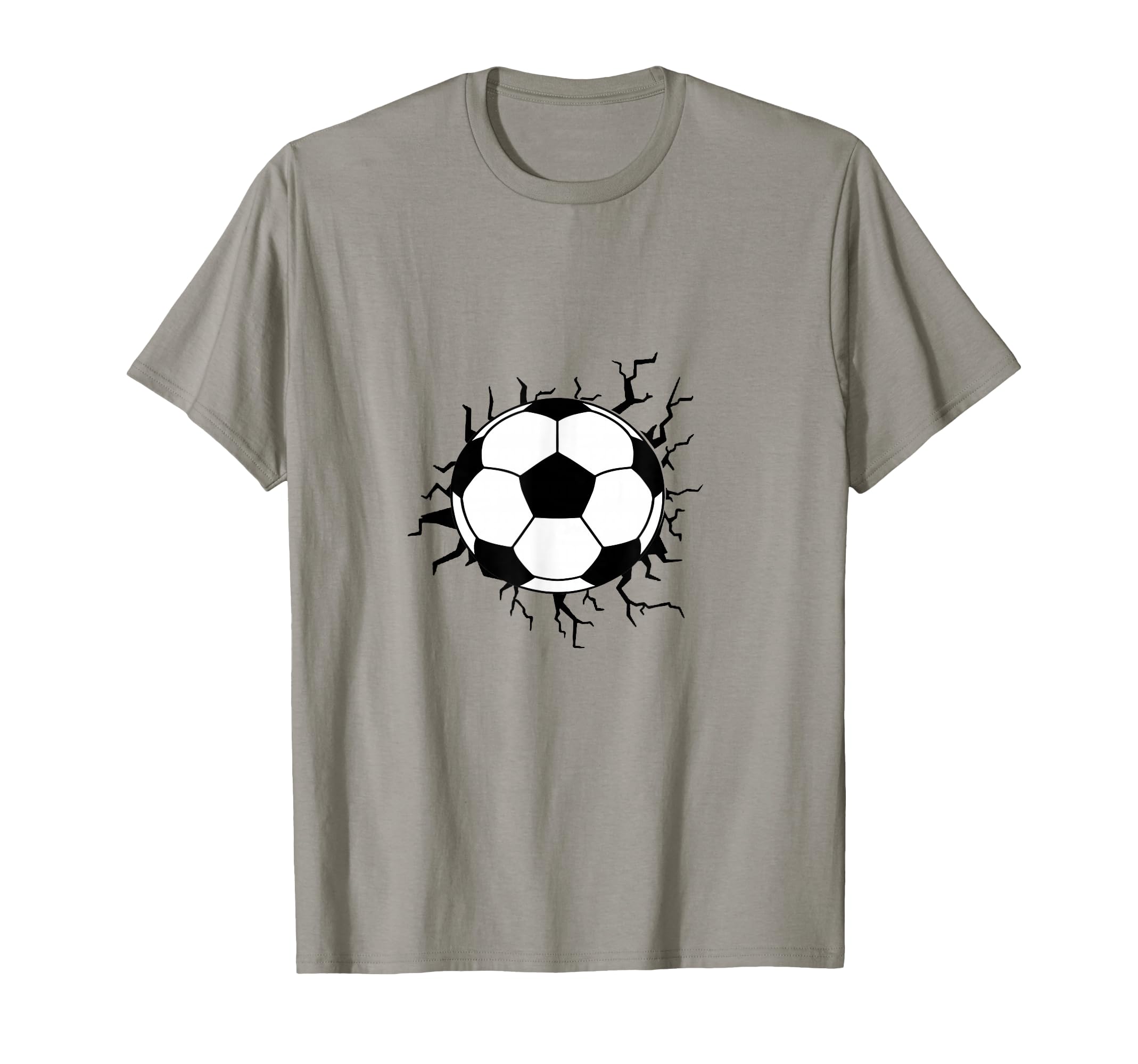 Soccer Lover Cracked Ball Soccer T-Shirt - Custom Art Print Men Women