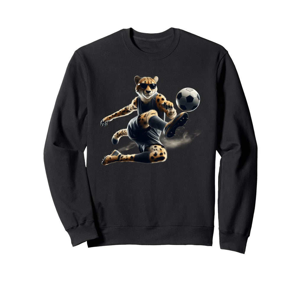 Cheetah Power Soccer Fast Moves And Sweatshirt - Unique Graphic Unisex
