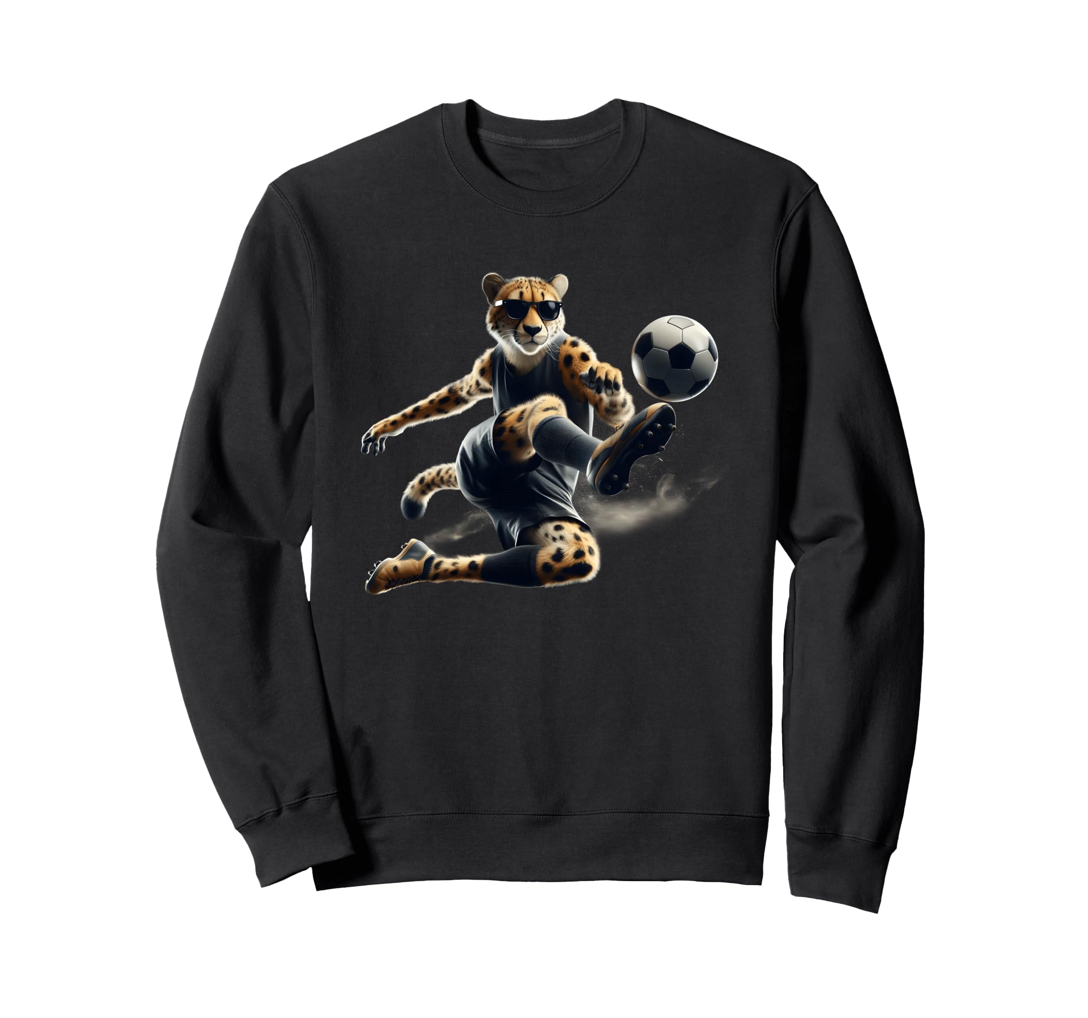 Cheetah Power Soccer Fast Moves And Sweatshirt - Unique Graphic Unisex