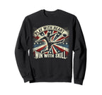 Play Heart Win Skill Patriotic Soccer Sweatshirt - Aesthetic Graphic Unisex