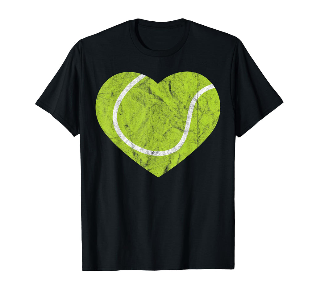 Tennis Heart Gift Player Valentines T-Shirt - Novelty Apparel for Adults