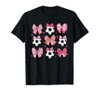 Soccer Coquette Bow Soccer Mom T-Shirt - Fun Novelty Design Men Women