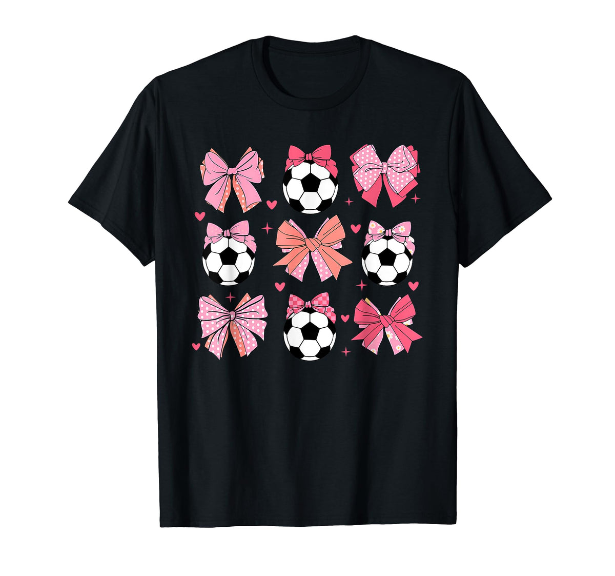 Soccer Coquette Bow Soccer Mom T-Shirt - Fun Novelty Design Men Women