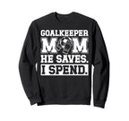 Funny Soccer Goalkeeper Mom Sweatshirt - Minimalist Print for Adults