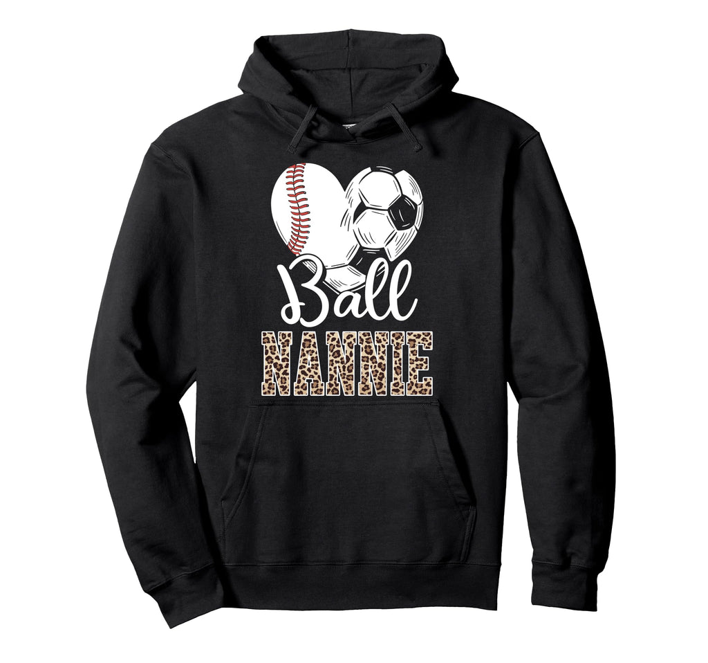 Ball Nannie Heart Baseball Soccer Hoodie - Minimalist Print Men Women