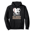 Ball Nannie Heart Baseball Soccer Hoodie - Minimalist Print Men Women