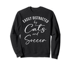 Funny Cat Shirts Easily Distracted Sweatshirt - Graphic Print for Adults