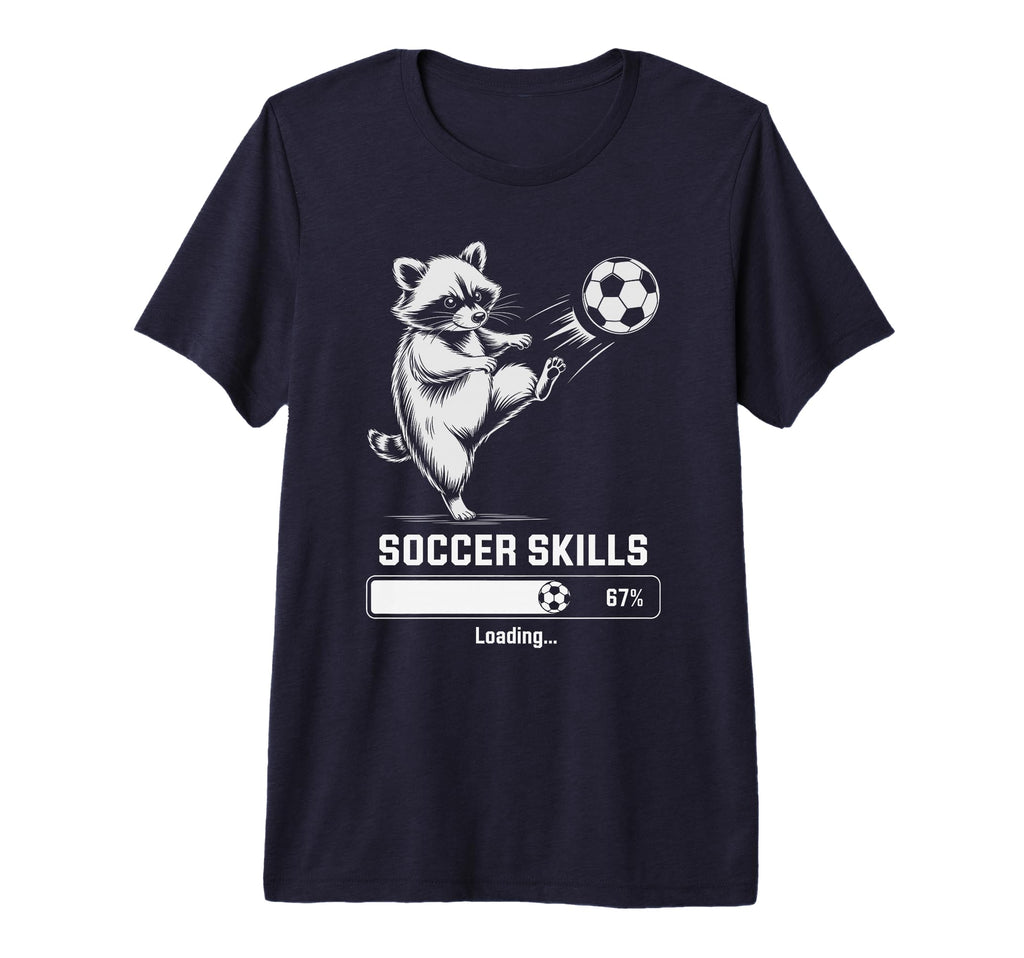 Soccer Raccoon Skills Loading Score T-Shirt - Custom Art Print Men Women
