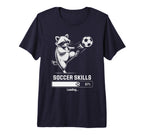 Soccer Raccoon Skills Loading Score T-Shirt - Custom Art Print Men Women
