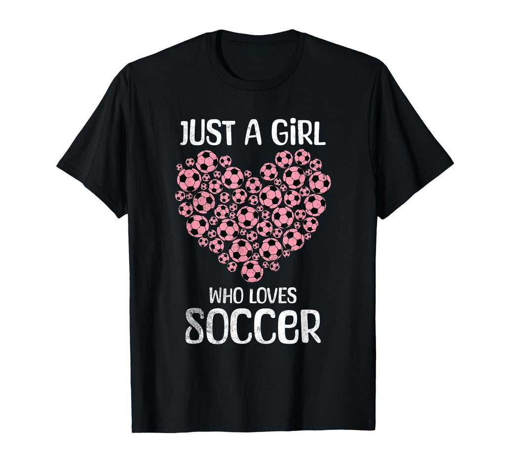 Just Who Loves Soccer Heart Womens T-Shirt - Fun Novelty Design Men Women