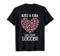 Just Who Loves Soccer Heart Womens T-Shirt - Fun Novelty Design Men Women