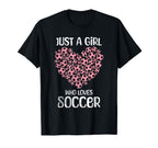 Just Who Loves Soccer Heart Womens T-Shirt - Fun Novelty Design Men Women