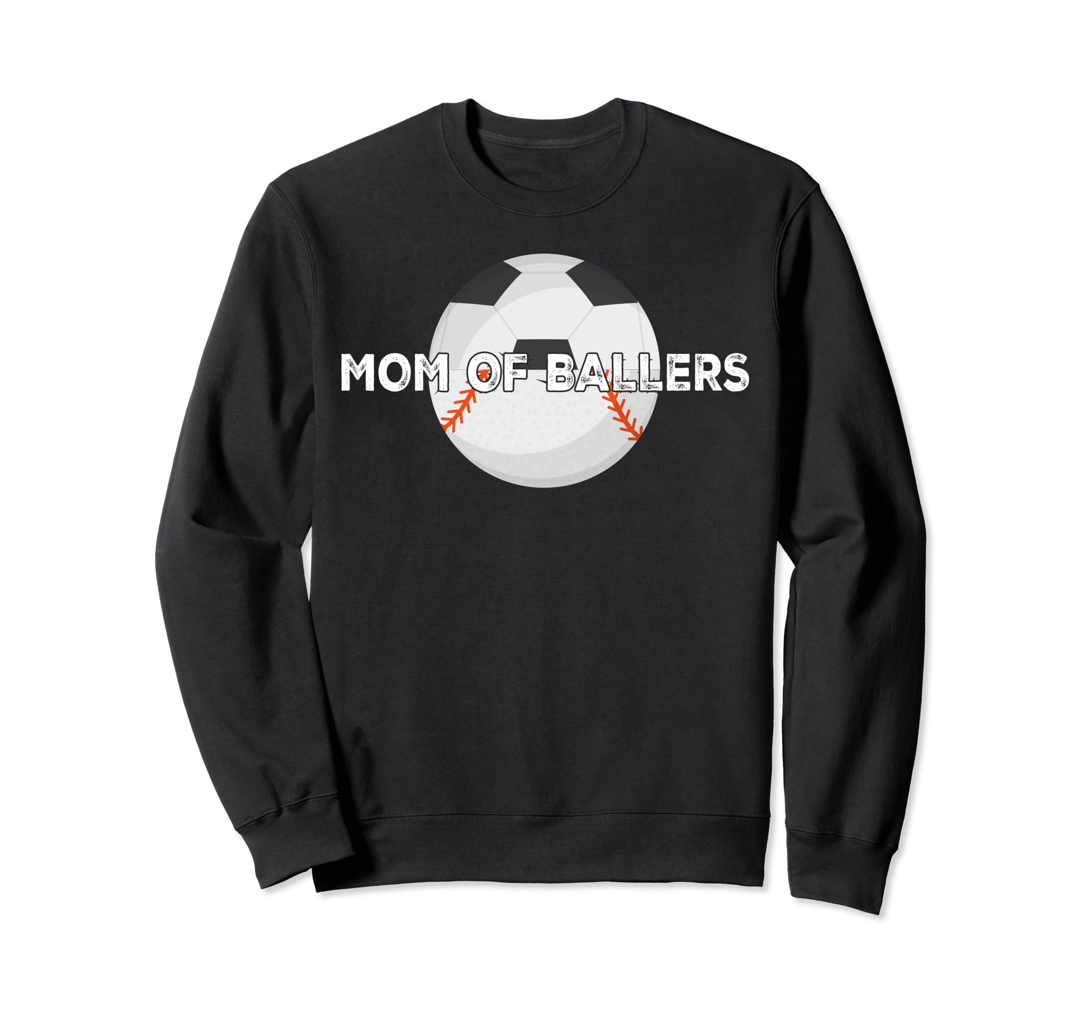 Mom Ballers Soccer Baseball Mother Sweatshirt - Trendy Graphic for Adults