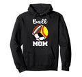 Ball Mom Funny Softball Soccer Football Hoodie - Graphic Print for Adults