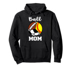 Ball Mom Funny Softball Soccer Football Hoodie - Graphic Print for Adults