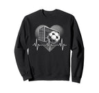 Heartbeat Soccer Player Goal Team Sweatshirt - Unique Graphic Men Women