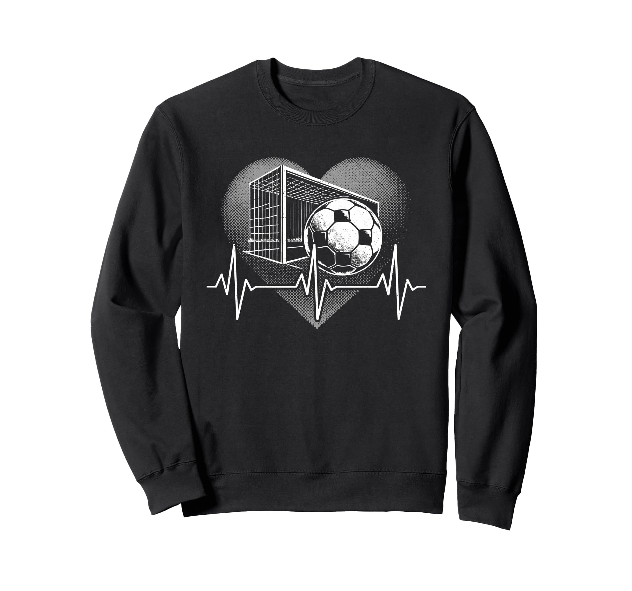 Heartbeat Soccer Player Goal Team Sweatshirt - Unique Graphic Men Women