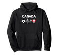 Canada Flag Heartbeat Soccer Hoodie - Custom Art Print for Adults