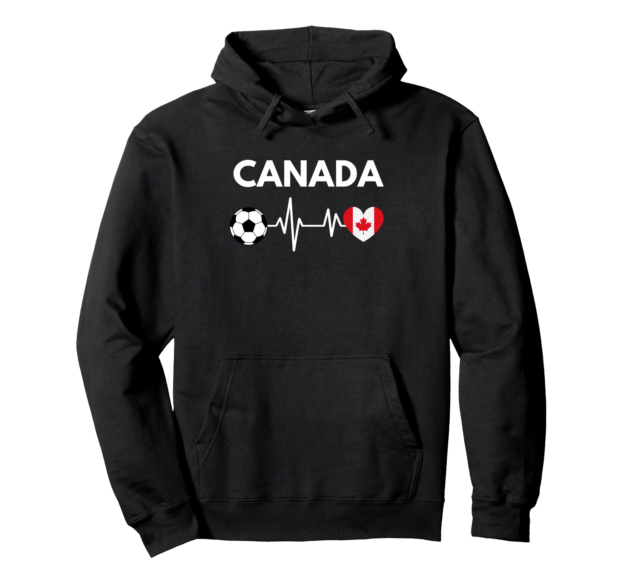 Canada Flag Heartbeat Soccer Hoodie - Custom Art Print for Adults