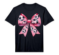 Coquette Bow Soccer Ball Pattern T-Shirt - Casual Everyday Wear for Adults