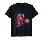 Soccer Player Armadillo Art Paint Splatter T-Shirt - Trendy Graphic Unisex