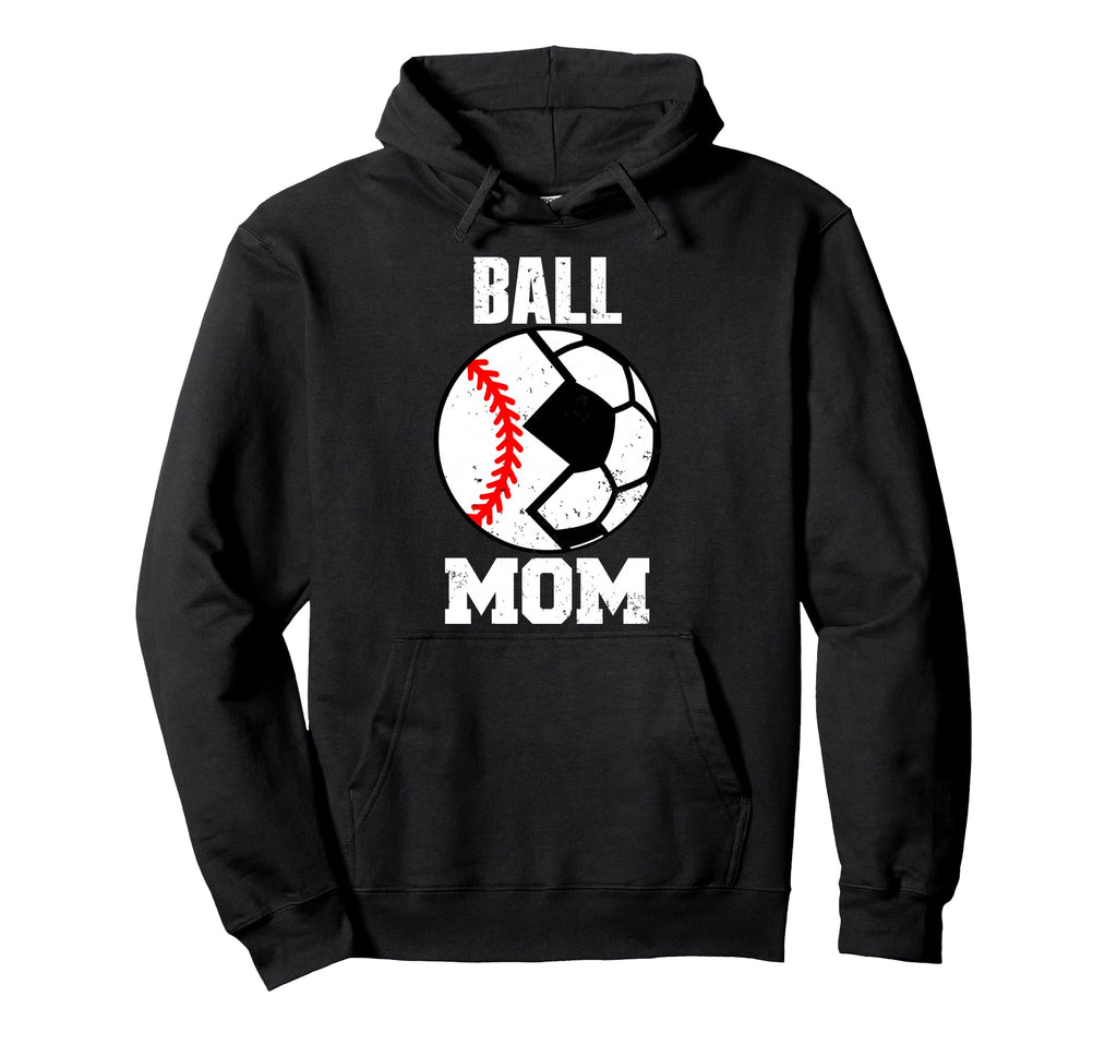 Ball Mom Funny Soccer Baseball Player Mom Hoodie - Custom Art Print Unisex