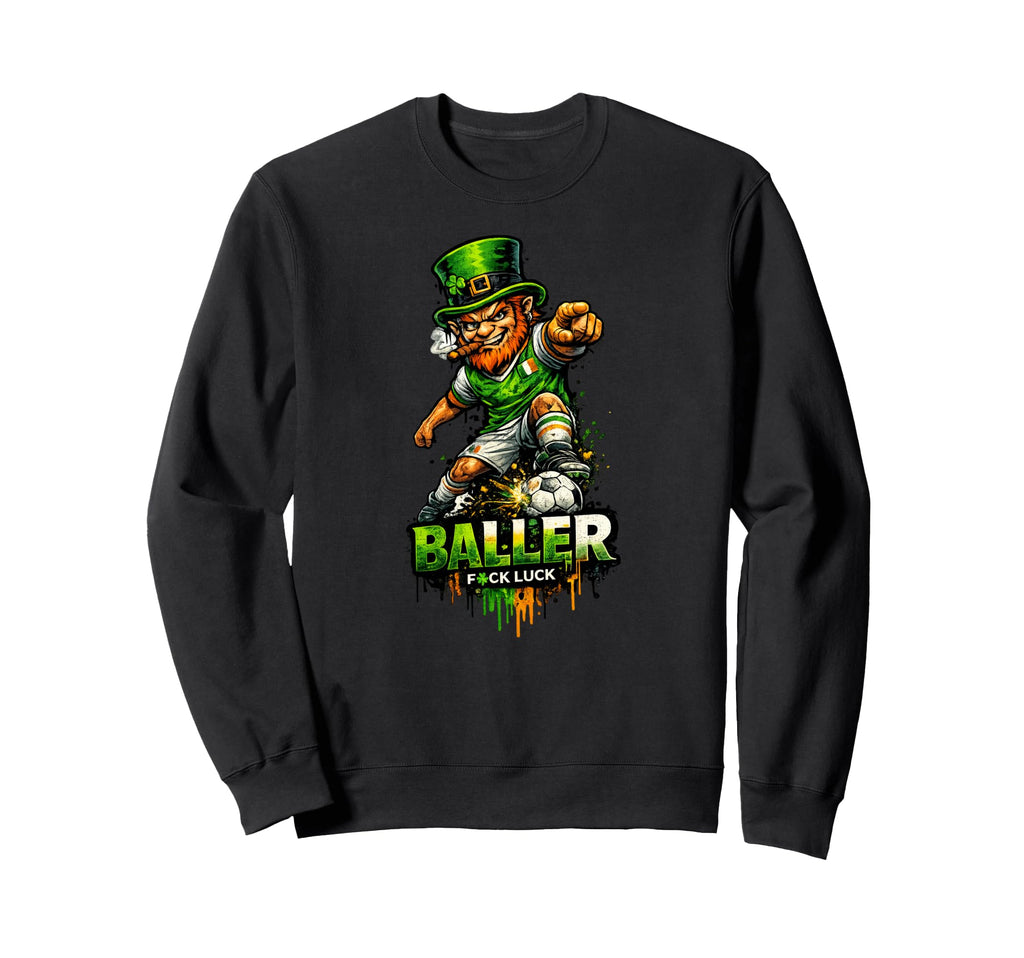 Soccer Leprechaun St Patricks Irish Sweatshirt - Trendy Graphic Unisex