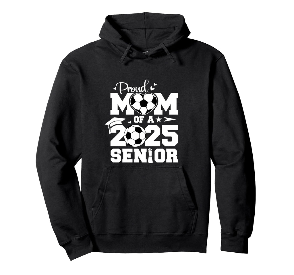 Proud Mom 2025 Senior Soccer Ball Hoodie - Custom Art Print for Adults