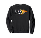Soccer Heartbeat Pulse Flaming Sweatshirt - Casual Everyday Wear Unisex