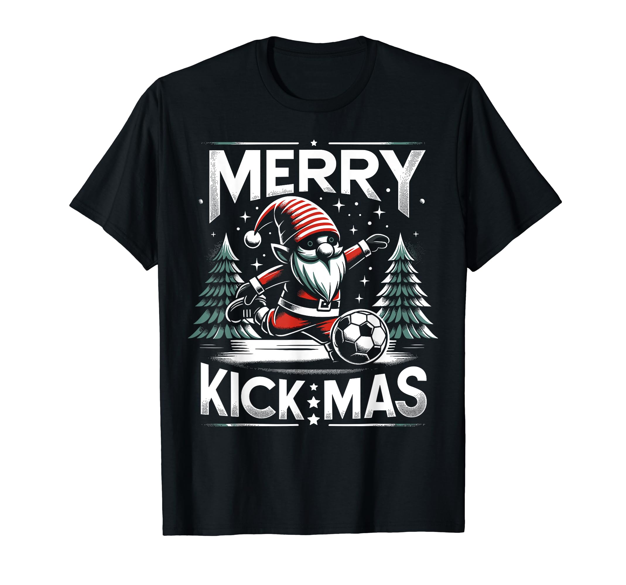 Soccer Gnome Merry Kickmas Soccer T-Shirt - Graphic Print Men Women