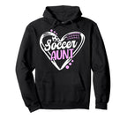 Soccer Aunt Heart Aunt Soccer Player Hoodie - Novelty Apparel Men Women