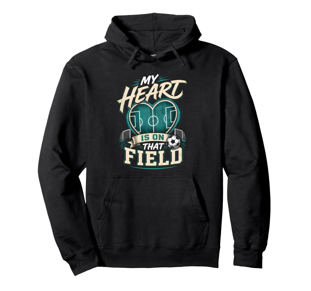 My Heart Is That Field Soccer Mom Hoodie - Casual Everyday Wear for Adults
