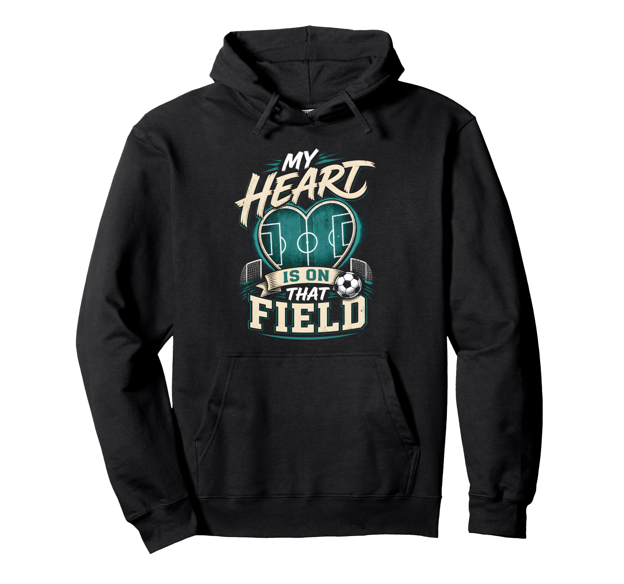 My Heart Is That Field Soccer Mom Hoodie - Casual Everyday Wear for Adults