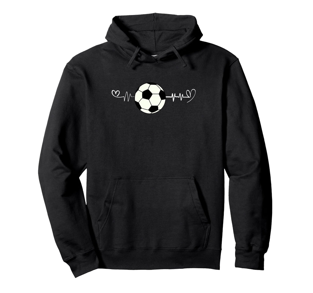 Funny Soccer Heartbeat Hilarious Hoodie - Fun Novelty Design Men Women