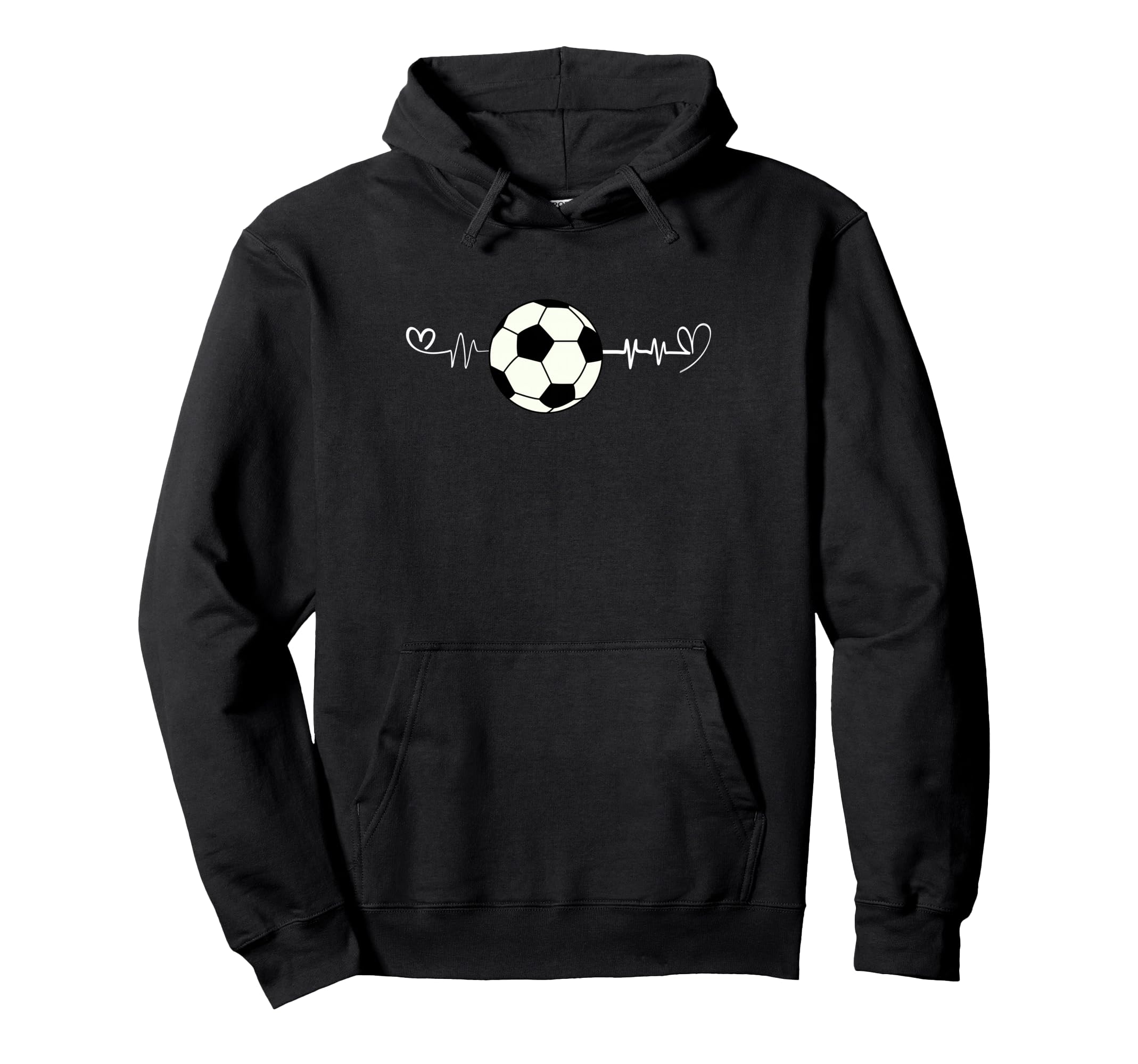 Funny Soccer Heartbeat Hilarious Hoodie - Fun Novelty Design Men Women