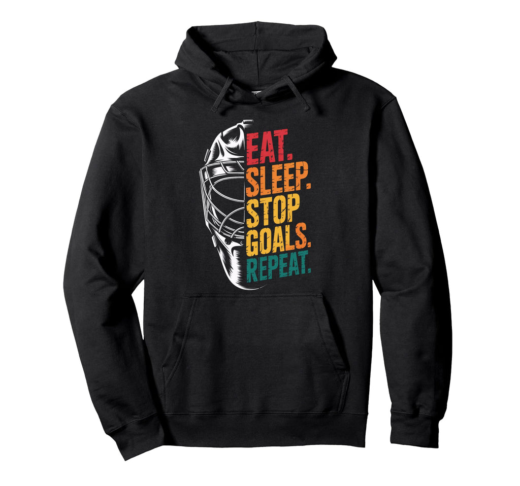 Eat Sleep Stop Goals Repeat Soccer Goalie Hoodie - Streetwear Style Unisex