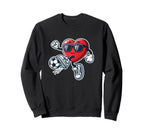 Soccer Is My Valentine Heart Valentines Sweatshirt - Graphic Print Unisex